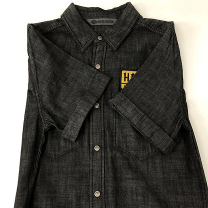【中古品】【メンズ】 SLIM FIT DENIM S/S SHIRT 96233-18VM スリムフィット デニム ショートスリーブシャツ 半袖 トップス 145-250107-kk-29-tei サイズ：S カラー：ブラック 万代Net店