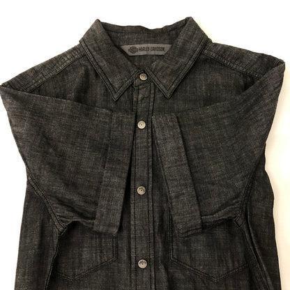【中古品】【メンズ】 SLIM FIT DENIM S/S SHIRT 96233-18VM スリムフィット デニム ショートスリーブシャツ 半袖 トップス 145-250107-kk-29-tei サイズ：S カラー：ブラック 万代Net店