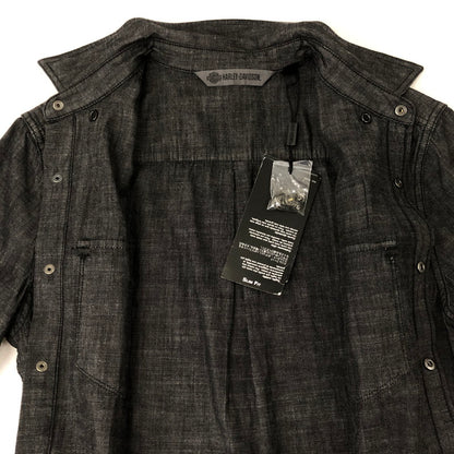 【中古品】【メンズ】 SLIM FIT DENIM S/S SHIRT 96233-18VM スリムフィット デニム ショートスリーブシャツ 半袖 トップス 145-250107-kk-29-tei サイズ：S カラー：ブラック 万代Net店