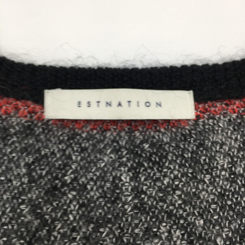 【中古品】【メンズ】 ESTNATION エストネーション MOHAIR CARDIGAN 12-234-12-100092 モヘアカーディガン トップス ニット 140-241211-kk-12-tei サイズ：M カラー：ブラック 万代Net店