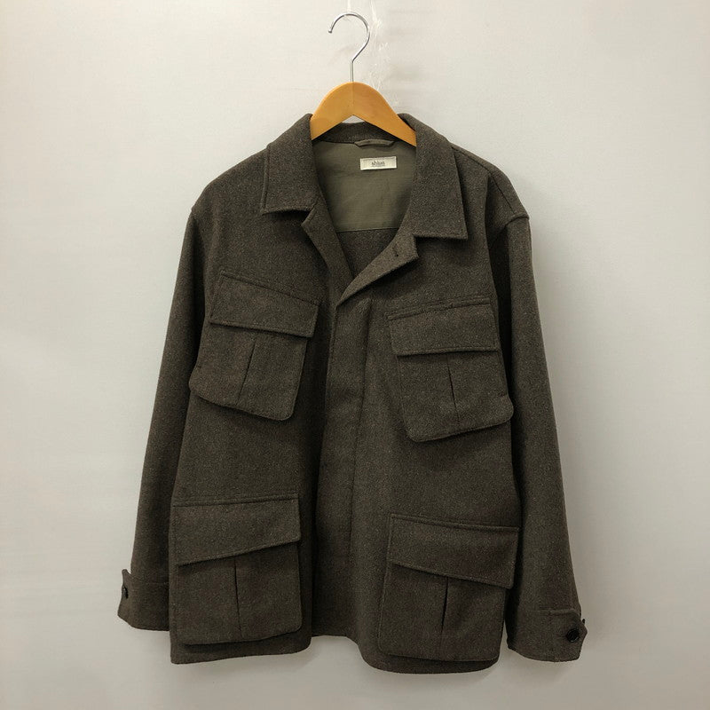 【中古品】【メンズ】  SHIUN シウン LIGHT MELTON FATIGUE BLOUSON sh22aw04603 ライトメルトン ファティーグブルゾン アウター ジャケット 147-250117-kk-09-tei サイズ：S カラー：MELANGE BROWN 万代Net店