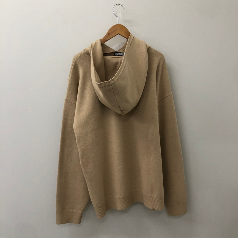 【中古品】【メンズ】  PLEASURES プレジャーズ PASSION KNIT SWEATER HOODIE パッション ニットセーター フーディー トップス プルオーバーパーカー 142-250308-kk-09-tei サイズ：XL カラー：TAN 万代Net店