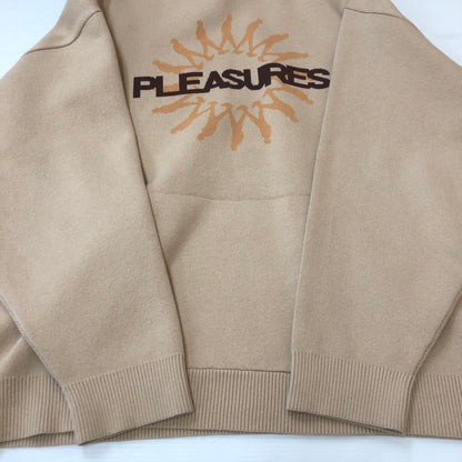 【中古品】【メンズ】  PLEASURES プレジャーズ PASSION KNIT SWEATER HOODIE パッション ニットセーター フーディー トップス プルオーバーパーカー 142-250308-kk-09-tei サイズ：XL カラー：TAN 万代Net店