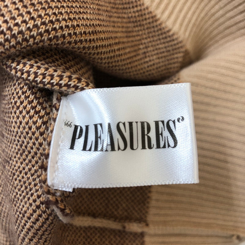 【中古品】【メンズ】  PLEASURES プレジャーズ PASSION KNIT SWEATER HOODIE パッション ニットセーター フーディー トップス プルオーバーパーカー 142-250308-kk-09-tei サイズ：XL カラー：TAN 万代Net店