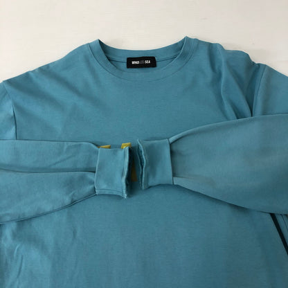 【中古品】【メンズ】 WIND AND SEA ウィンダンシー × ZOOS ズーズ 別注 コラボ 24SS L/S LOGO T-SHIRT WDS-C-ZOO-24-Q2-CS-01 ロングスリーブ ロゴ Tシャツ 長袖 トップス 142-241219-kk-32-tei サイズ：M カラー：ブルー 万代Net店
