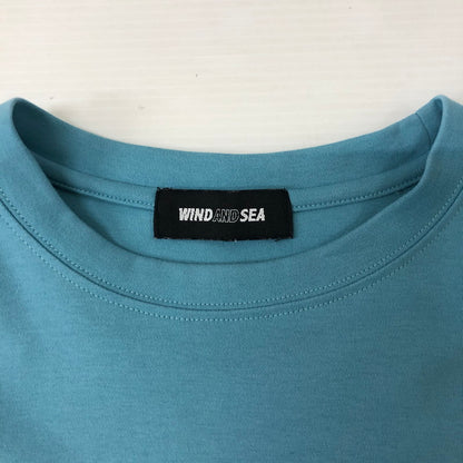 【中古品】【メンズ】 WIND AND SEA ウィンダンシー × ZOOS ズーズ 別注 コラボ 24SS L/S LOGO T-SHIRT WDS-C-ZOO-24-Q2-CS-01 ロングスリーブ ロゴ Tシャツ 長袖 トップス 142-241219-kk-32-tei サイズ：M カラー：ブルー 万代Net店