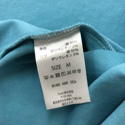 【中古品】【メンズ】 WIND AND SEA ウィンダンシー × ZOOS ズーズ 別注 コラボ 24SS L/S LOGO T-SHIRT WDS-C-ZOO-24-Q2-CS-01 ロングスリーブ ロゴ Tシャツ 長袖 トップス 142-241219-kk-32-tei サイズ：M カラー：ブルー 万代Net店