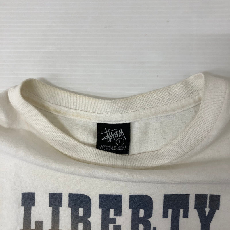 【中古品】【メンズ】 STUSSY ステューシー 00's LEBERTY PRINT L/S TEE 00年代 リバティー プリント ロングスリーブ Tシャツ 長袖 トップス 142-250209-kk-11-tei サイズ：L カラー：ホワイト 万代Net店