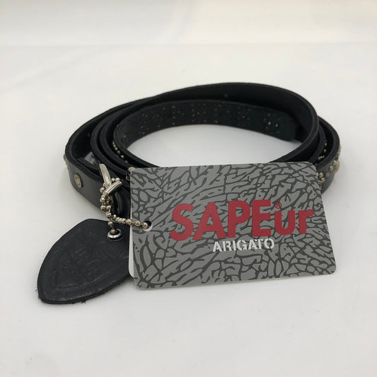 【中古美品】【メンズ】 HTC エイチティーシー × SAPEur サプール 別注 コラボ 24SS NARROW FLOWER BELT ナローフラワーベルト アクセサリー 服飾雑貨 205-241208-kk-15-tei サイズ：42 カラー：ブラック 万代Net店