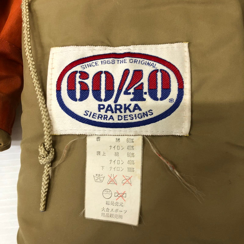 【中古品】【メンズ】 SIERRA DESIGNS シェラデザイン 80's 60/40 MOUNTAIN PARKA VINTAGE 80年代 ロクヨンクロス マウンテン パーカー ライトアウター ジャケット ヴィンテージ 144-241226-yo-13-tei サイズ：S カラー：オレンジ 万代Net店