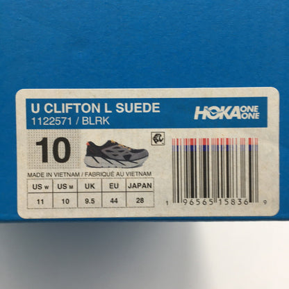 【中古品】【メンズ】 HOKA ONE ONE ホカオネオネ U CLIFTON L SUEDE 1122571 クリフトン スエード スニーカー 靴 162-250621-kk-03-tei カラー：BLACK/LUNAR ROCK 万代Net店