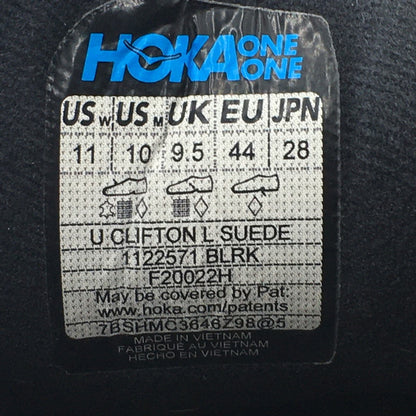 【中古品】【メンズ】 HOKA ONE ONE ホカオネオネ U CLIFTON L SUEDE 1122571 クリフトン スエード スニーカー 靴 162-250621-kk-03-tei カラー：BLACK/LUNAR ROCK 万代Net店