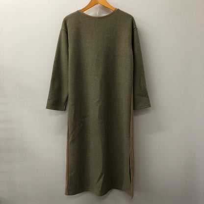 【中古美品】【レディース】 SUEDE COMBI ONEPIECE スエード コンビ ワンピース トップス 168-241211-kk-28-tei サイズ：F カラー：グレー/ブラウン 万代Net店