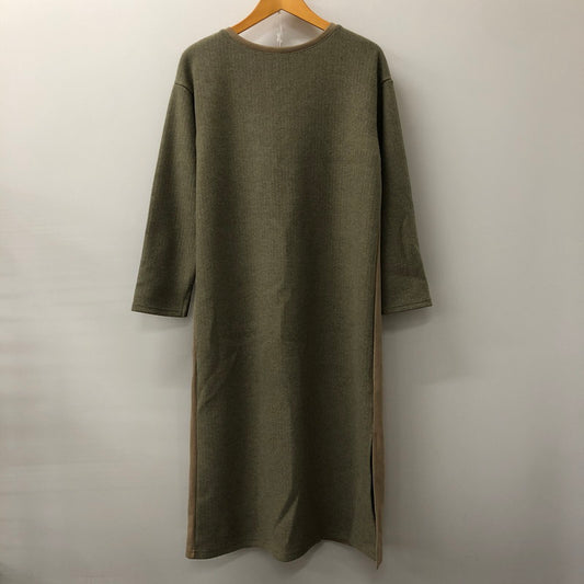 【中古美品】【レディース】 SUEDE COMBI ONEPIECE スエード コンビ ワンピース トップス 168-241211-kk-28-tei サイズ：F カラー：グレー/ブラウン 万代Net店