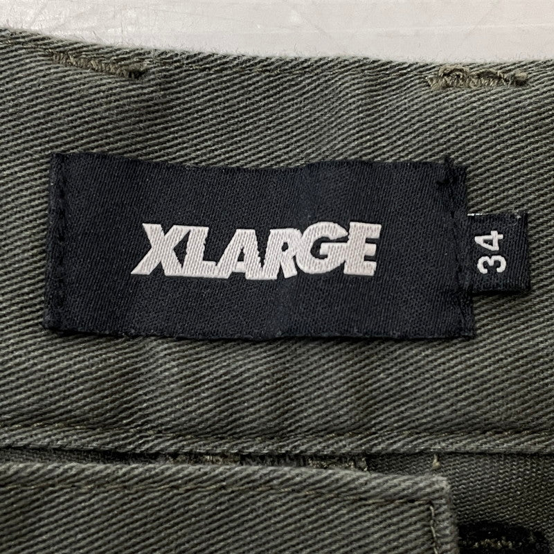 【中古品】【メンズ】 X-LARGE エックス ラージ 21SS TUCK CHINO PANTS 101211031017 2021年春夏 タック チノ パンツ ボトムス 142-260801-sa-25-tei サイズ：34 カラー：カーキ 万代Net店