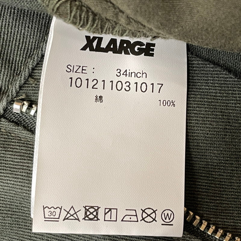 【中古品】【メンズ】 X-LARGE エックス ラージ 21SS TUCK CHINO PANTS 101211031017 2021年春夏 タック チノ パンツ ボトムス 142-260801-sa-25-tei サイズ：34 カラー：カーキ 万代Net店