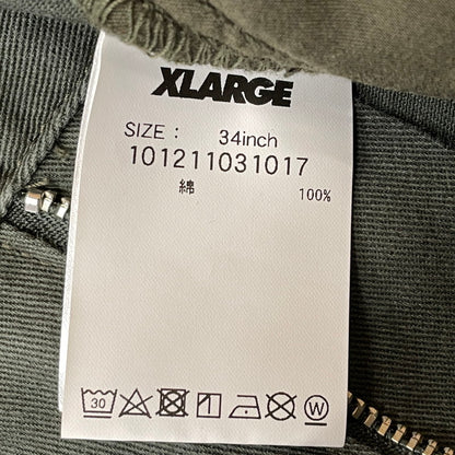 【中古品】【メンズ】 X-LARGE エックス ラージ 21SS TUCK CHINO PANTS 101211031017 2021年春夏 タック チノ パンツ ボトムス 142-260801-sa-25-tei サイズ：34 カラー：カーキ 万代Net店
