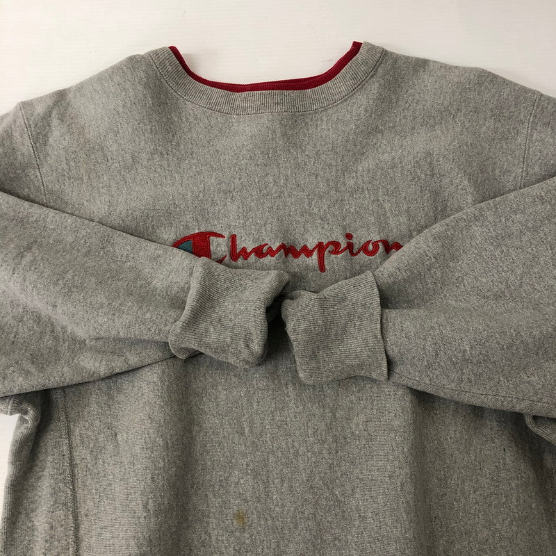 【中古品】【メンズ】 Champion チャンピオン 90's REVERSE WEAVE CREWNECK SWEAT 90年代 リバースウィーブ クルーネックスウェット トップス トレーナー 刺繍タグ 145-241214-kk-17-tei サイズ：L カラー：グレー 万代Net店
