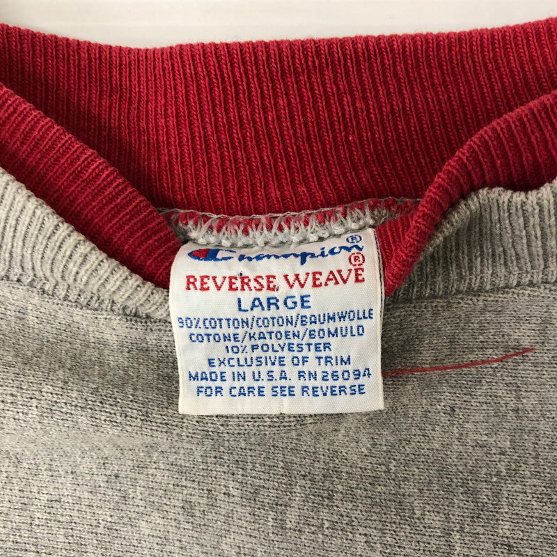 【中古品】【メンズ】 Champion チャンピオン 90's REVERSE WEAVE CREWNECK SWEAT 90年代 リバースウィーブ クルーネックスウェット トップス トレーナー 刺繍タグ 145-241214-kk-17-tei サイズ：L カラー：グレー 万代Net店