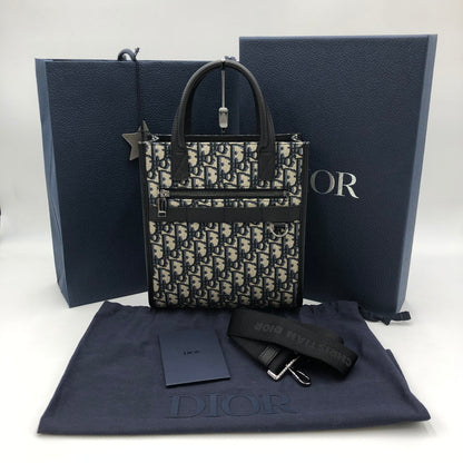 【中古品】【メンズ】 Christian Dior クリスチャンディオール SAFARI NORTH SOUTH TOTE HANDBAG 1ESPO311YKY H27E サファリ ノースサウス トート ハンドバッグ カバン 2WAYバッグ 180-241214-kk-01-fuz カラー：ネイビー/グレー/ブラック 万代Net店
