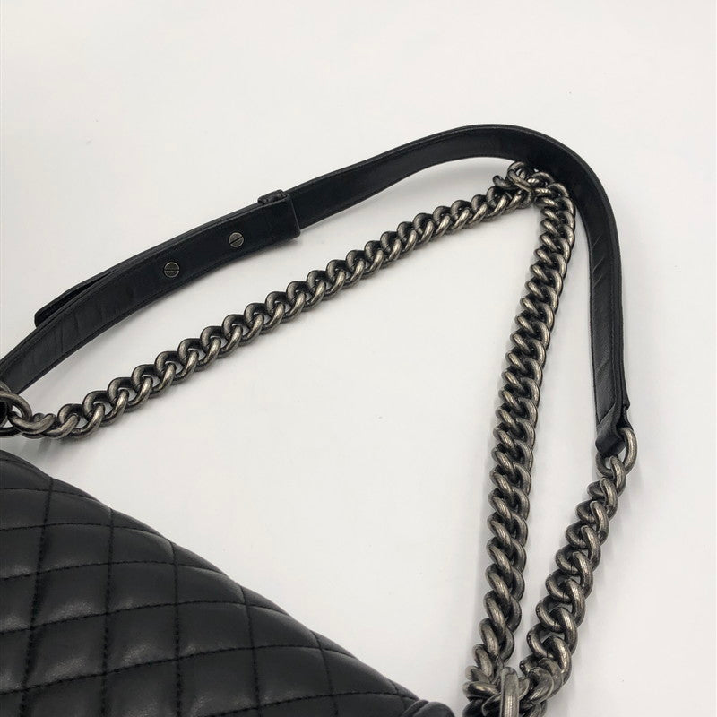 【中古品】【レディース】 CHANEL シャネル BOY CHANEL CAVIAR SKIN CHAIN SHOULDER BAG A67086 ボーイシャネル キャビアスキン チェーンショルダーバッグ 25/23番台 180-241217-kk-16-tei カラー：ブラック 万代Net店