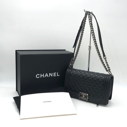 【中古品】【レディース】 CHANEL シャネル BOY CHANEL CAVIAR SKIN CHAIN SHOULDER BAG A67086 ボーイシャネル キャビアスキン チェーンショルダーバッグ 25/23番台 180-241217-kk-16-tei カラー：ブラック 万代Net店