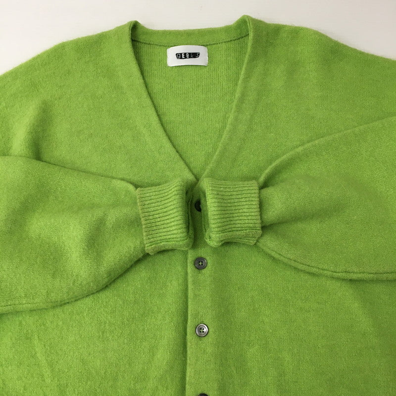 【中古品】【メンズ】  GEEKS ギークス ACRYLIC CARDIGAN 21KU-KN001 アクリルカーディガン トップス 142-241221-kk-05-tei サイズ：L カラー：ライトグリーン 万代Net店