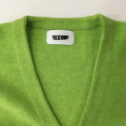 【中古品】【メンズ】  GEEKS ギークス ACRYLIC CARDIGAN 21KU-KN001 アクリルカーディガン トップス 142-241221-kk-05-tei サイズ：L カラー：ライトグリーン 万代Net店