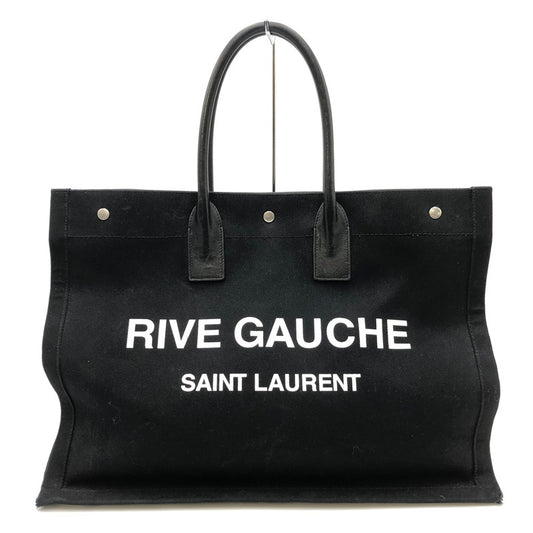 【中古品】【メンズ】 SAINT LAURENT サンローラン RIVE GAUCHE CANVAS TOTE BAG リヴゴーシュ キャンバス トートバッグ カバン 180-241228-kk-01-tei カラー：ブラック 万代Net店