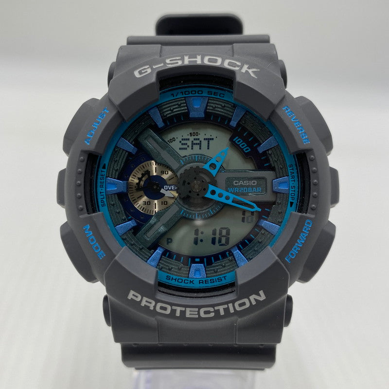 【中古品】【メンズ】 CASIO カシオ ANALOG-DIGITAL MODEL G-SHOCK GA-110TS-8A3JF アナログデジタル モデル ジーショック 腕時計 196-260808-yo-09-tei カラー：グレー/ブルー 万代Net店