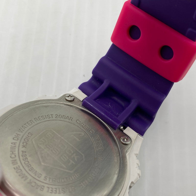 【中古品】【メンズ】 CASIO カシオ 5700SERIES BABY-G 25th ANNIVERSARY LOGO COLOR MODEL G-SHOCK DW-5700THB 5700シリーズ ベビージー 25周年ロゴカラー モデル ジーショック 腕時計 196-260808-yo-05-tei カラー：ホワイト/パープル/ピンク 万代Net店