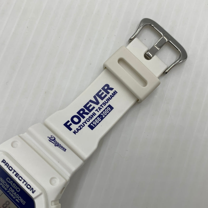 【中古品】【メンズ】 CASIO カシオ CHUNICHI DRAGONS MODEL G-SHOCK DW-5600VT 中日ドラゴンズ 立浪和義 引退記念 モデル ジーショック 腕時計 196-260814-yo-04-tei カラー：ホワイト/ブルー 万代Net店