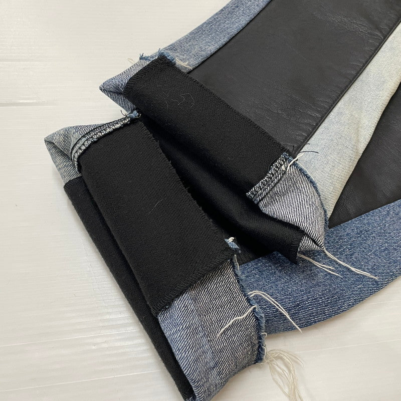 【中古品】【メンズ】 MNMI ミニマル LEATHER FLARE DENIM レザー フレア デニム ボトムス 142-620618-sa-10-tei サイズ：29 カラー：ブラック 万代Net店