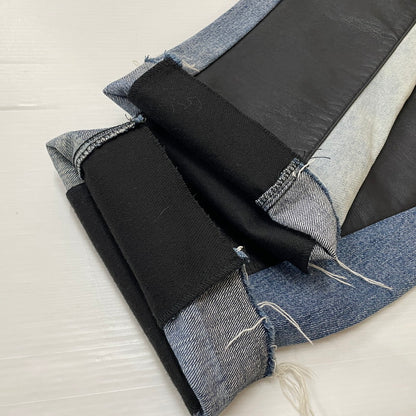 【中古品】【メンズ】 MNMI ミニマル LEATHER FLARE DENIM レザー フレア デニム ボトムス 142-620618-sa-10-tei サイズ：29 カラー：ブラック 万代Net店