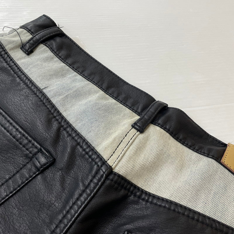【中古品】【メンズ】 MNMI ミニマル LEATHER FLARE DENIM レザー フレア デニム ボトムス 142-620618-sa-10-tei サイズ：29 カラー：ブラック 万代Net店