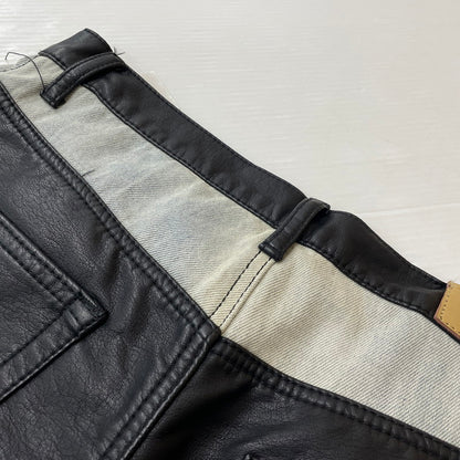 【中古品】【メンズ】 MNMI ミニマル LEATHER FLARE DENIM レザー フレア デニム ボトムス 142-620618-sa-10-tei サイズ：29 カラー：ブラック 万代Net店