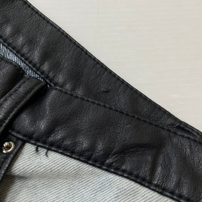 【中古品】【メンズ】 MNMI ミニマル LEATHER FLARE DENIM レザー フレア デニム ボトムス 142-620618-sa-10-tei サイズ：29 カラー：ブラック 万代Net店