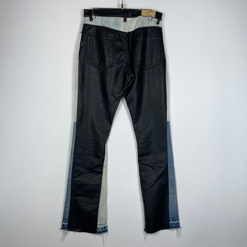 【中古品】【メンズ】 MNMI ミニマル LEATHER FLARE DENIM レザー フレア デニム ボトムス 142-620618-sa-10-tei サイズ：29 カラー：ブラック 万代Net店