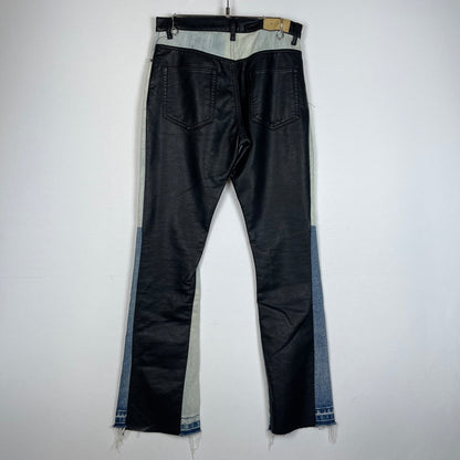 【中古品】【メンズ】 MNMI ミニマル LEATHER FLARE DENIM レザー フレア デニム ボトムス 142-620618-sa-10-tei サイズ：29 カラー：ブラック 万代Net店