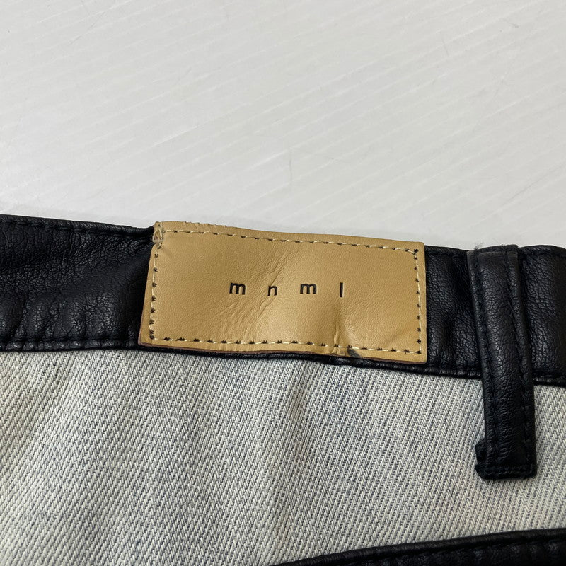 【中古品】【メンズ】 MNMI ミニマル LEATHER FLARE DENIM レザー フレア デニム ボトムス 142-620618-sa-10-tei サイズ：29 カラー：ブラック 万代Net店