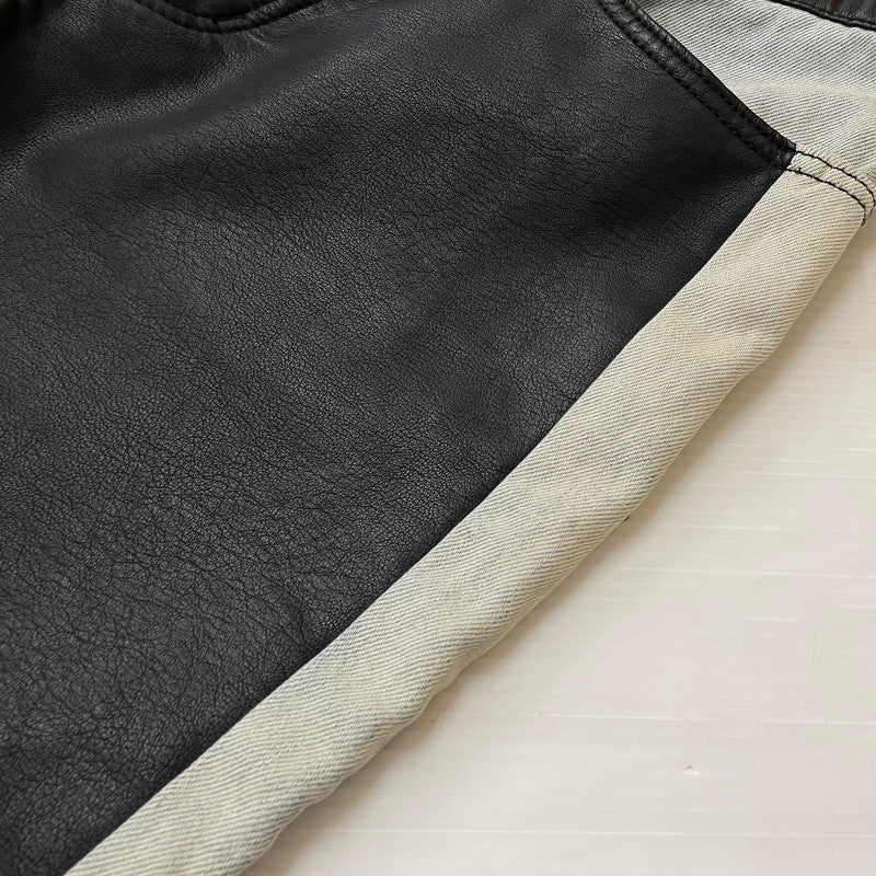 【中古品】【メンズ】 MNMI ミニマル LEATHER FLARE DENIM レザー フレア デニム ボトムス 142-620618-sa-10-tei サイズ：29 カラー：ブラック 万代Net店