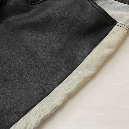 【中古品】【メンズ】 MNMI ミニマル LEATHER FLARE DENIM レザー フレア デニム ボトムス 142-620618-sa-10-tei サイズ：29 カラー：ブラック 万代Net店