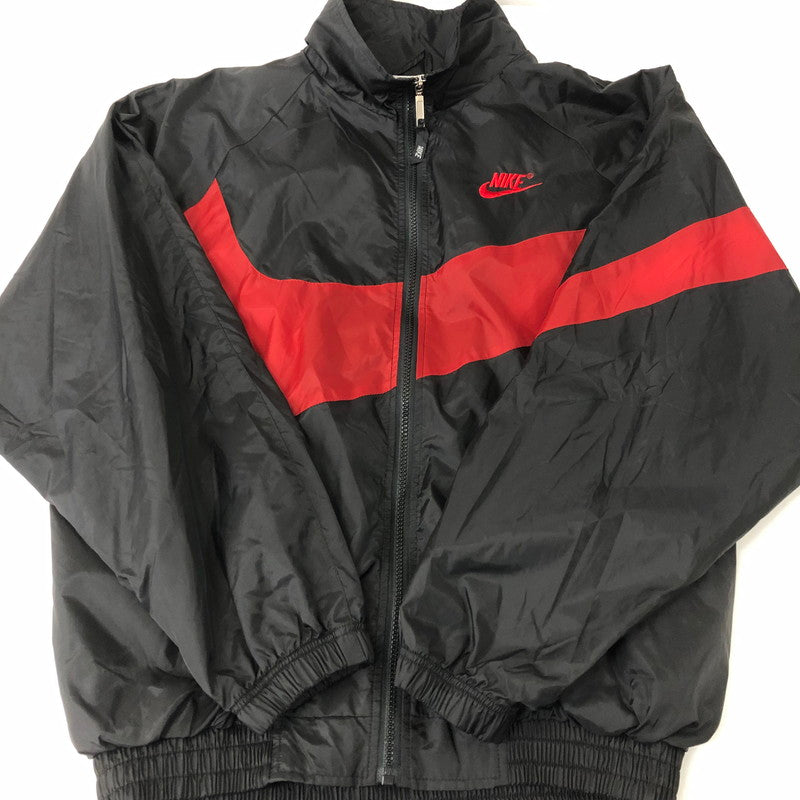 【中古品】【メンズ】 NIKE ナイキ 90's BIG SWOOSH NYLON JACKET USA製 90年代 ビッグスウォッシュ ナイロンジャケット ライトアウター 白タグ 148-250108-kk-02-tei サイズ：M カラー：ブラック 万代Net店