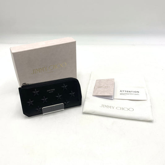 【中古品】【レディース】 JIMMY CHOO ジミーチュウ CASEY-Z U CARD CASE OAJ 241 キャシーゼット カードケース コインケース レザー 181-251204-ts-01-tei カラー：ブラック 万代Net店