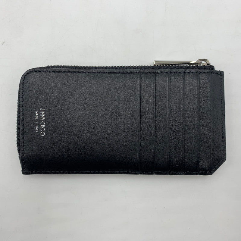 【中古品】【レディース】 JIMMY CHOO ジミーチュウ CASEY-Z U CARD CASE OAJ 241 キャシーゼット カードケース コインケース レザー 181-251204-ts-01-tei カラー：ブラック 万代Net店