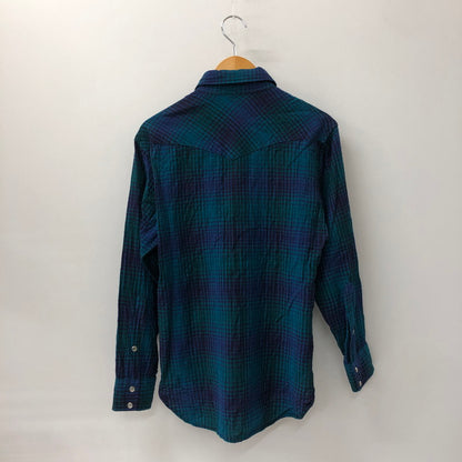 【現状渡し品】【メンズ】 70’s WOOL WESTERN SHIRT VINTAGE 70年代 ウールウエスタンシャツ 長袖 トップス ヴィンテージ 145-241224-kk-10-tei サイズ：M カラー：ブルー/グリーン 万代Net店
