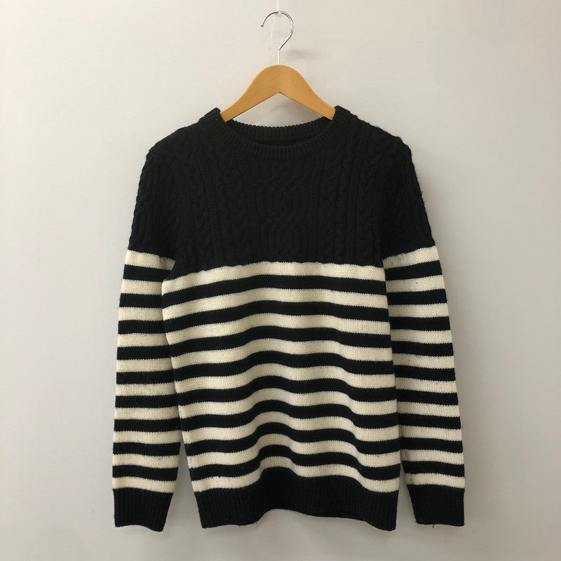 【中古品】【メンズ】 SOPHNET. ソフネット 17AW CABLE BORDER CREW NECK KNIT SOPH-178108 ケーブル ボーダー クルーネックニット トップス セーター 142-250426-kk-29-tei サイズ：S カラー：ネイビー 万代Net店