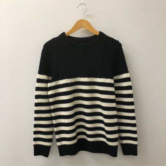 【中古品】【メンズ】 SOPHNET. ソフネット 17AW CABLE BORDER CREW NECK KNIT SOPH-178108 ケーブル ボーダー クルーネックニット トップス セーター 142-250426-kk-29-tei サイズ：S カラー：ネイビー 万代Net店