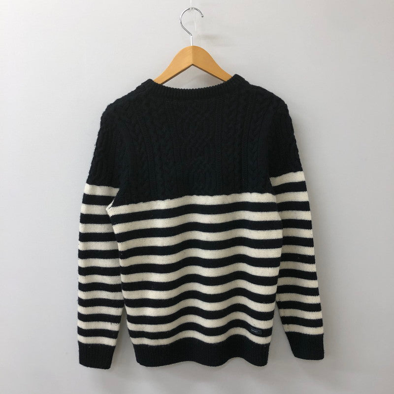 【中古品】【メンズ】 SOPHNET. ソフネット 17AW CABLE BORDER CREW NECK KNIT SOPH-178108 ケーブル ボーダー クルーネックニット トップス セーター 142-250426-kk-29-tei サイズ：S カラー：ネイビー 万代Net店