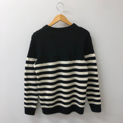 【中古品】【メンズ】 SOPHNET. ソフネット 17AW CABLE BORDER CREW NECK KNIT SOPH-178108 ケーブル ボーダー クルーネックニット トップス セーター 142-250426-kk-29-tei サイズ：S カラー：ネイビー 万代Net店